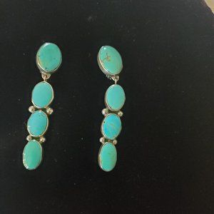 Ron Wesley  Turquoise artist signed earrings circa 1995